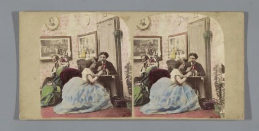 Domestic scene with people playing chess