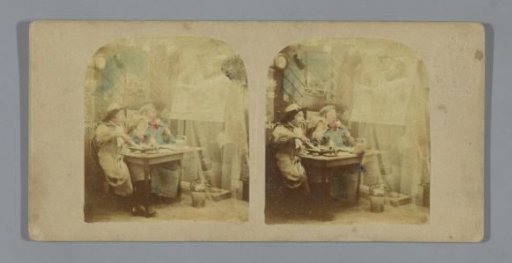 Two men startled by a ghost
