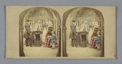 Baptismal ceremony in a church