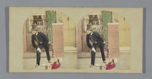 Woman Waving to a Man from a Well