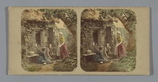 Three Women in Front of a Cottage