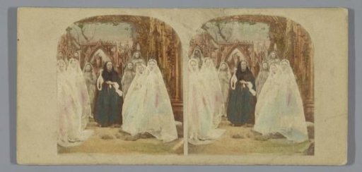 Praying Nuns in a Church Ruin
