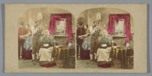 Two loving couples of different ages in a living room