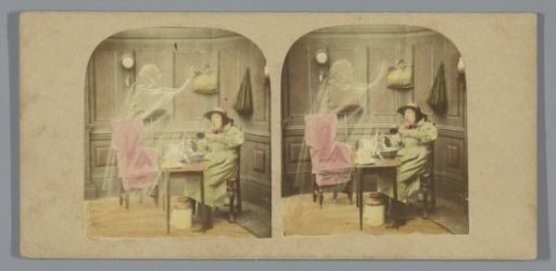 Man startled by a ghost