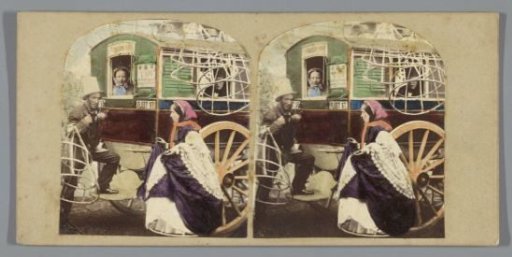 Woman must leave her hoop skirt behind to board the tram