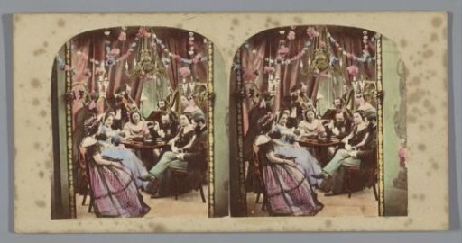 Company Playing Cards and Musicians in a Salon