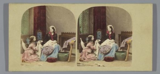Woman with a Baby and a Girl