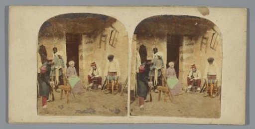 Company sitting in front of a house