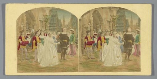 Bride and groom and guests in front of a church
