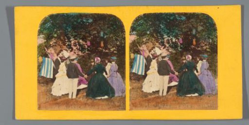 Dancing company in a garden