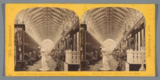 Interior of the Palace of Art and Industry at the World Exhibition of 1862, viewed from the west side