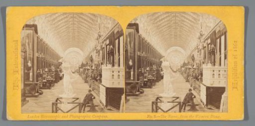 Interior of the Palace of Art and Industry at the World Exhibition of 1862, viewed from the west side