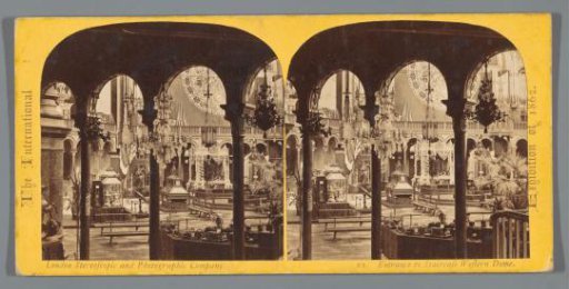 View of the staircase to the western dome at the World Exhibition of 1862