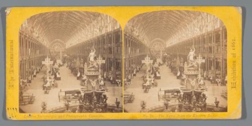Interior of the Palace of Art and Industry at the World Exhibition of 1862, viewed from the east side