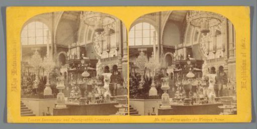 Interior of the Palace of Art and Industry at the World Exhibition of 1862, viewed from the west side