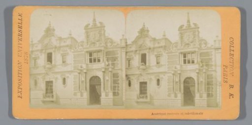 Pavilions of Central and South America (left) and Denmark (right) at the World's Fair of 1878