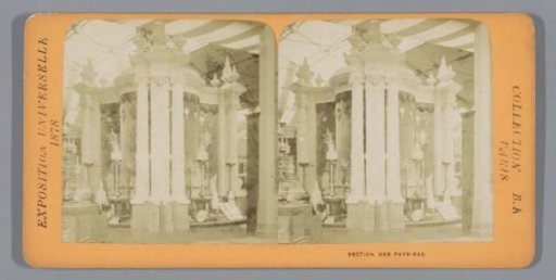 Presentation of stearine candles in the Dutch Pavilion at the 1878 World's Fair
