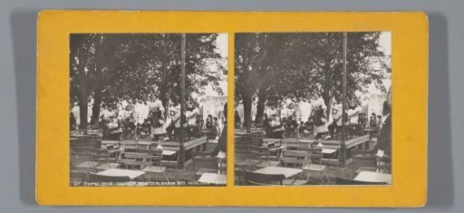 Musicians on a terrace at the Esplanade des Invalides, during the 1900 World's Fair