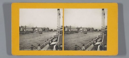 View of the greenhouses of the City of Paris and the Seine, during the 1900 World's Fair