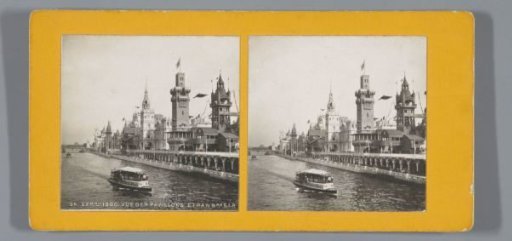 Foreign pavilions on the bank of the Seine at the 1900 World's Fair