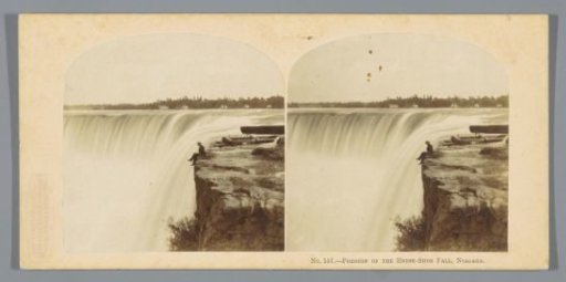 Man Sitting on the Rocks beside Horseshoe Falls, Niagara