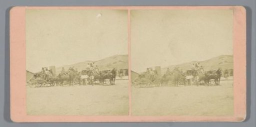 Three stagecoaches on the road from Uintah to Salt Lake City