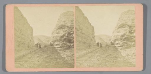 Men at a railway line near Burning Rock Cut, Green River, Wyoming