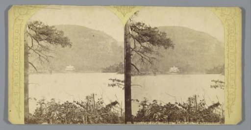 View of a house on Lake George, seen from Phelps Island