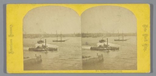 Ships in the harbor of New York