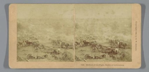 Photographic reproduction of a painting of the Battle of Gettysburg