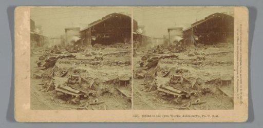 Ravages after the Johnstown Flood at Cambria Iron Company, Johnstown