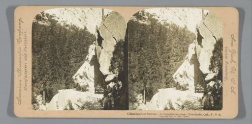 Riders along a mountain wall in Yosemite National Park
