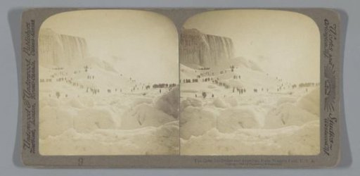 Walkers on the frozen Niagara Falls