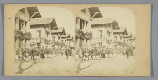 Fanfare assembled in a street