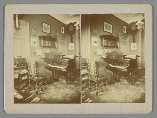 Man at a Piano, Probably the Utrecht Pianist Wouter Hutschenruyter