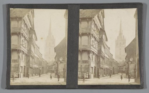 Street Scene with the Tower of the St. Andrew's Church in Hildesheim