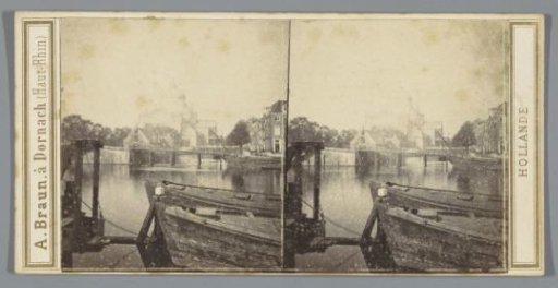 View of the Amstel, Amsterdam. In the distance the Palace for Industry and Art