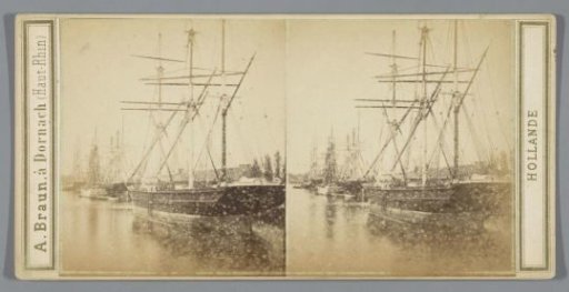 View of ships in the Oosterdok, Amsterdam