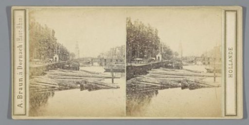 View of the Snoekjesgracht, Amsterdam. In the distance the Montelbaan Tower