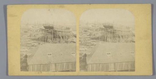 Ship under construction on a shipyard in Amsterdam