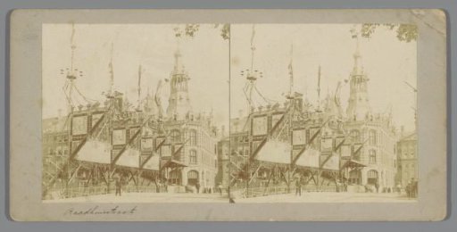 Decorations in the Raadhuisstraat during the coronation festivities of 1898, Amsterdam