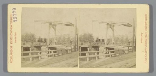 Carriage driving over a drawbridge on the Overtoom, Amsterdam