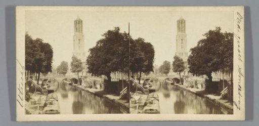 View of the Oudegracht and the Dom Tower, seen from the Smee Bridge, Utrecht