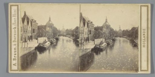 View of the Korte Mare, Leiden. In the distance the Marekerk and the Hartebrugkerk