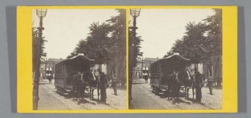 Horse tram on the Kneuterdijk in The Hague