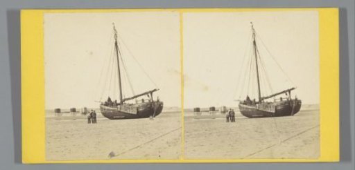 View of a ship on the beach of Scheveningen