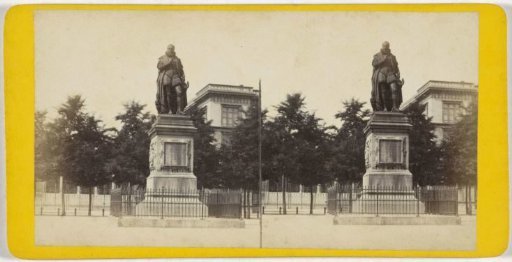 View of the statue of Willem van Oranje on the Plein in The Hague