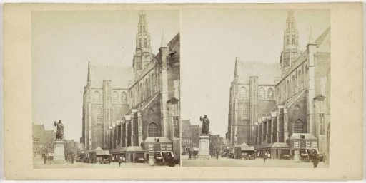 View of St. Bavo's Church and the Market Square in Haarlem