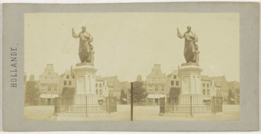 View of the statue of Laurens Koster in Haarlem