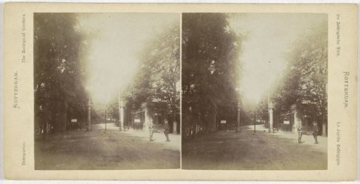 View of the entrance gate of the Zoological Garden on the Kruiskade in Rotterdam